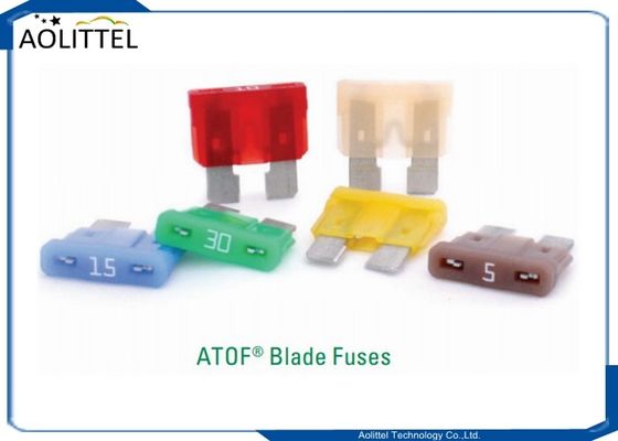 качество  PA66 Auto Blade Fuse , Automotive Industry ATOF 32V Series ATOF Medium Blade Fuse Rated 32V 1-40A Replaces 257 ATO фабрика
